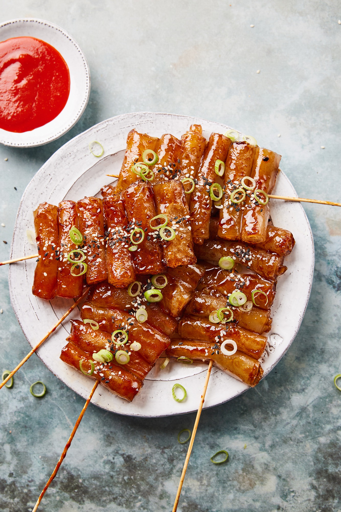 Rice cakes met sweet soy